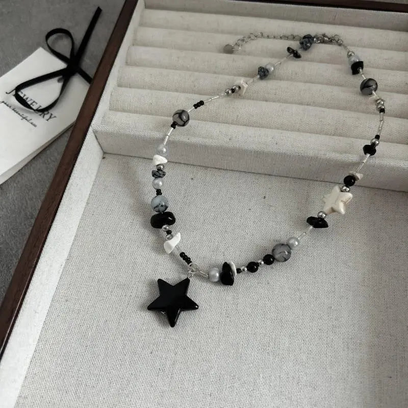 Black XINGX Beaded Necklace For Women Conceitastral