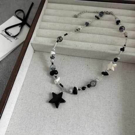 Black XINGX Beaded Necklace For Women Conceitastral