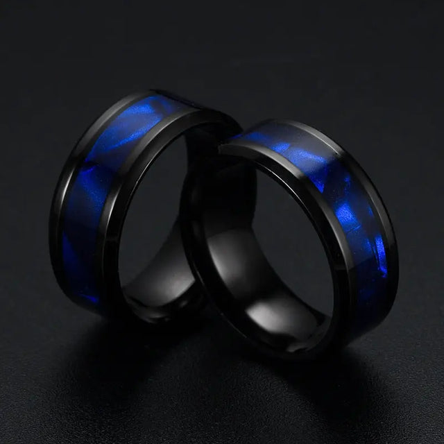 Blue Shell Titanium Steel Ring Fashion Personality Men And Women Ring Conceitastral