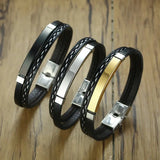 Bracelete de Couro Trançado Duplo - Estilo e Durabilidade Conceitastral