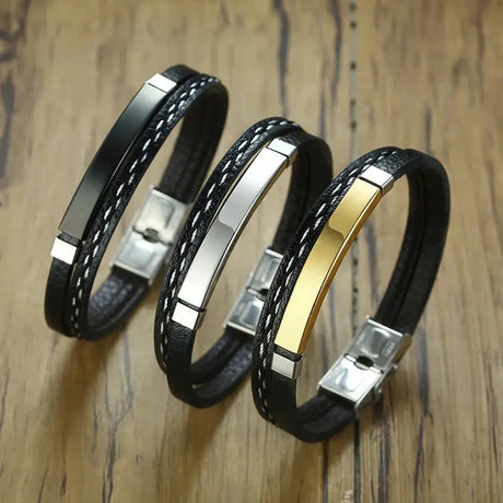 Bracelete de Couro Trançado Duplo - Estilo e Durabilidade Conceitastral