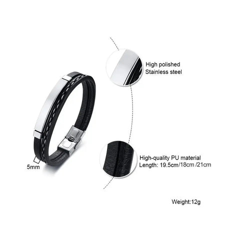 Bracelete de Couro Trançado Duplo - Estilo e Durabilidade Conceitastral