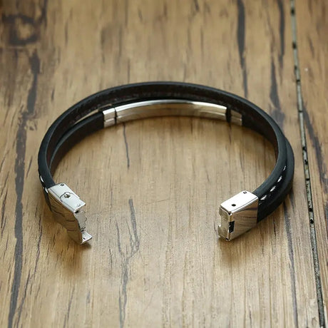 Bracelete de Couro Trançado Duplo - Estilo e Durabilidade Conceitastral