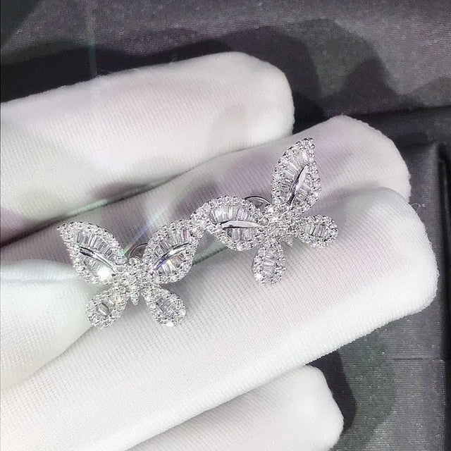 Butterfly earrings diamond earrings women Conceitastral