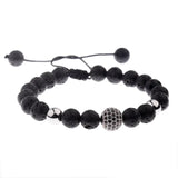 CZ Zircon Pave Lava Weaving Bracelet Men Beads Conceitastral