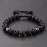 CZ Zircon Pave Lava Weaving Bracelet Men Beads Conceitastral