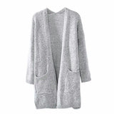 Cardigan Coat Women's Mid-length Long Sleeve Large Pocket Sweater Conceitastral