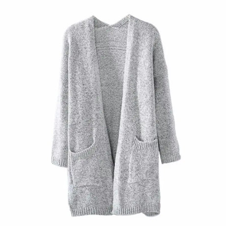 Cardigan Coat Women's Mid-length Long Sleeve Large Pocket Sweater Conceitastral