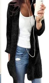 Cardigan Coat Women's Mid-length Long Sleeve Large Pocket Sweater Conceitastral