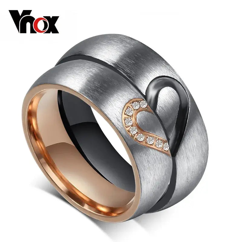 Conjunto de Alianças de Aço Inoxidável - Amor Eterno Conceitastral