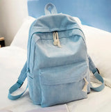 Corduroy Backpack Students Shoulder School Bags Conceitastral