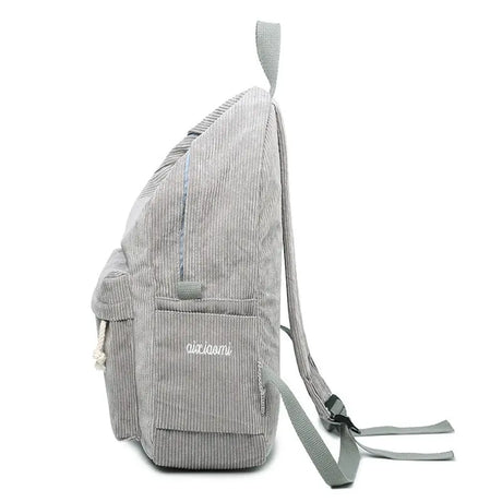 Corduroy Backpack Students Shoulder School Bags Conceitastral
