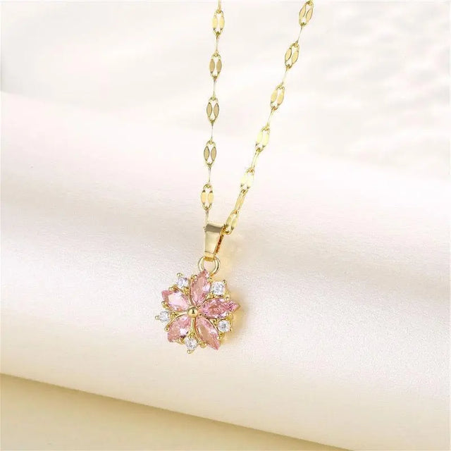 Crystal Snowflake Necklace Women Fashion Ins Necklace Conceitastral