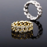 Cuban Chain Ring Inset Zircon Plating Hip Hop Rings For Men And Women Conceitastral