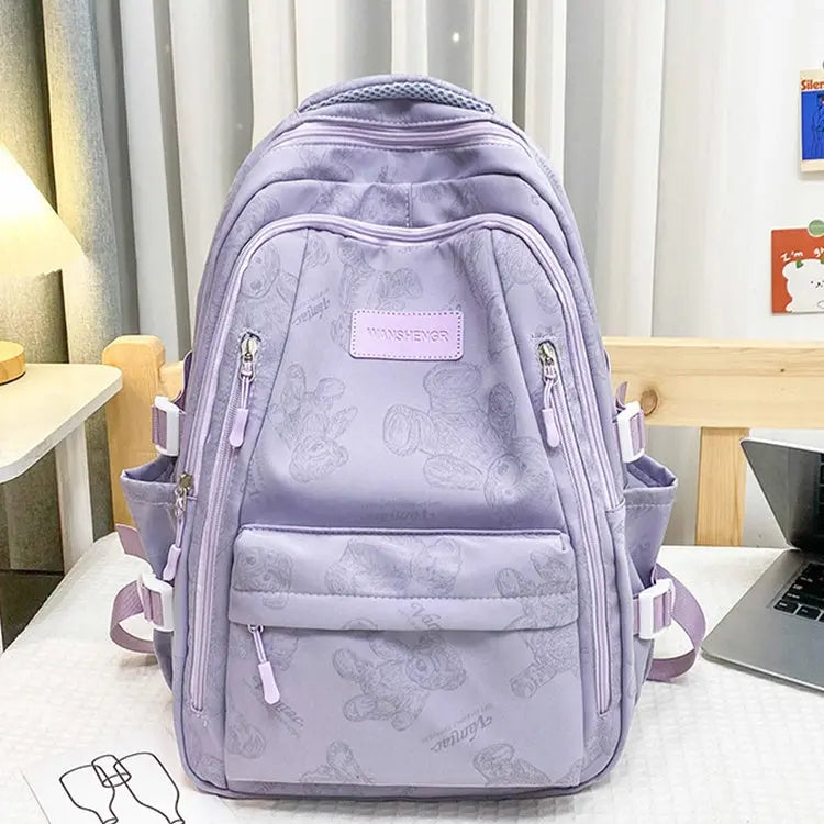 Cute Bears Print Backpack Fashion Versatile Large Capacity Travel Bags Women Junior High School Students Schoolbag Girls Campus Bag Conceitastral