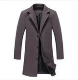 2020 outono e Inverno Nova Mens Cor Sólida Business Casual Casaco de Lã/Dos Homens High-end Da Marca Longo Fino casaco Masculino Casaco de lã Conceitastral