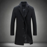 2020 outono e Inverno Nova Mens Cor Sólida Business Casual Casaco de Lã/Dos Homens High-end Da Marca Longo Fino casaco Masculino Casaco de lã Conceitastral