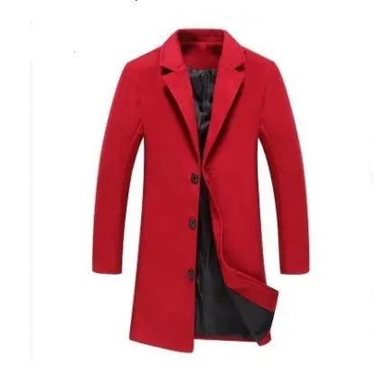 2020 outono e Inverno Nova Mens Cor Sólida Business Casual Casaco de Lã/Dos Homens High-end Da Marca Longo Fino casaco Masculino Casaco de lã Conceitastral