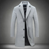 2020 outono e Inverno Nova Mens Cor Sólida Business Casual Casaco de Lã/Dos Homens High-end Da Marca Longo Fino casaco Masculino Casaco de lã Conceitastral