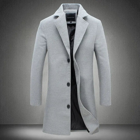 2020 outono e Inverno Nova Mens Cor Sólida Business Casual Casaco de Lã/Dos Homens High-end Da Marca Longo Fino casaco Masculino Casaco de lã Conceitastral