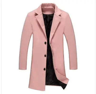 2020 outono e Inverno Nova Mens Cor Sólida Business Casual Casaco de Lã/Dos Homens High-end Da Marca Longo Fino casaco Masculino Casaco de lã Conceitastral