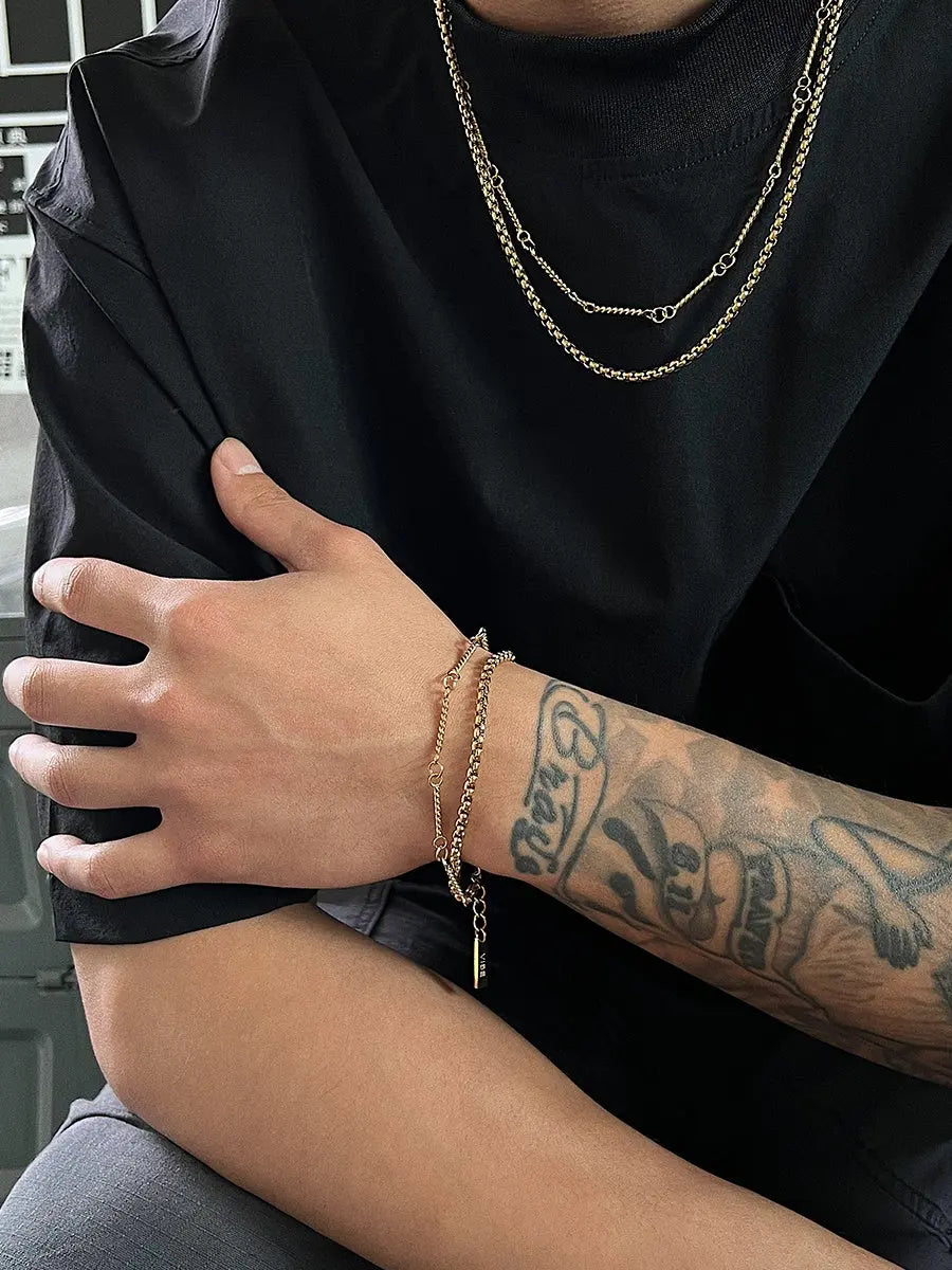 Double Layer Titanium Steel Bracelet For Men Conceitastral