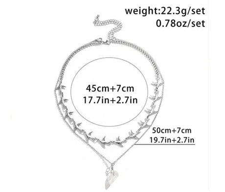 Double Layer Twin Clavicle Chain All-match Men Conceitastral