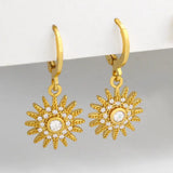 Earrings Women Temperament Sun Flower Earrings Inlaid Zircon Conceitastral