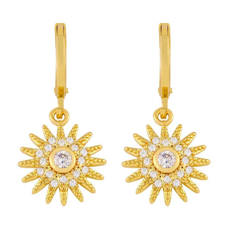 Earrings Women Temperament Sun Flower Earrings Inlaid Zircon Conceitastral