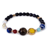 Eight Planets Alloy Bracelet, Natural Stone Bead Bracelet Women Solar System Bracelet Universe Galaxy The Eight Planets Guardian Star Natural Stone Beads Bracelet Bangle Gifts For Girls Conceitastral