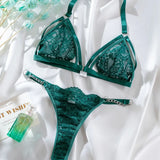 European And American New Lace Seduction Lingerie T-back Lace Underwear Suit Conceitastral