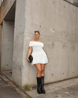 European And American Style Beach Holiday Sexy Dress Knitted Hollow-out Off Collar Conceitastral