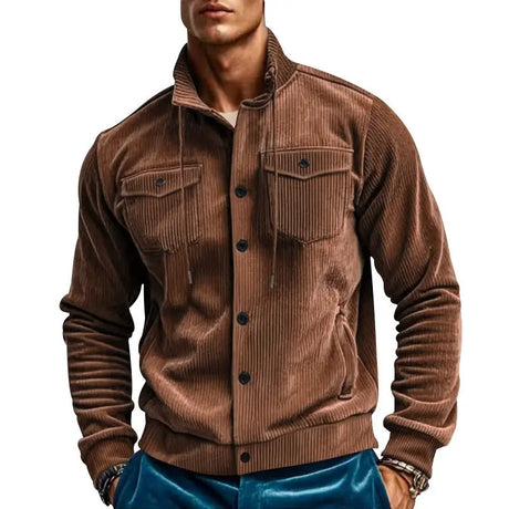 FallWinter Jacket Men's Corduroy Turn-down Collar Coat Conceitastral