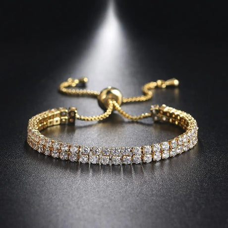 Fashion Double Row Zircon Bracelet For Women Rhinestone Bracelet Conceitastral