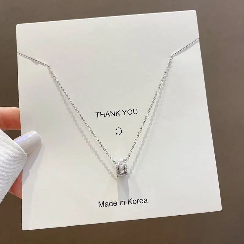 Fashion Multi Layer Ring Pendant Necklace Conceitastral