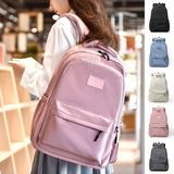 Fashion Oxford Backpack Waterproof Large Capacity Junior High School Students Schoolbag Girls Solid Campus Travel Bags Women Conceitastral