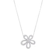 Full Diamond Five Petal Flower Pendant Necklace Conceitastral