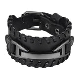 Genuine Leather Macrame Bracelet Braided For Men Jewelry Leather Punk Accessories PU Adjustable Bracelet Conceitastral