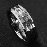 Geometric Cutout Chain Ring For Men Conceitastral