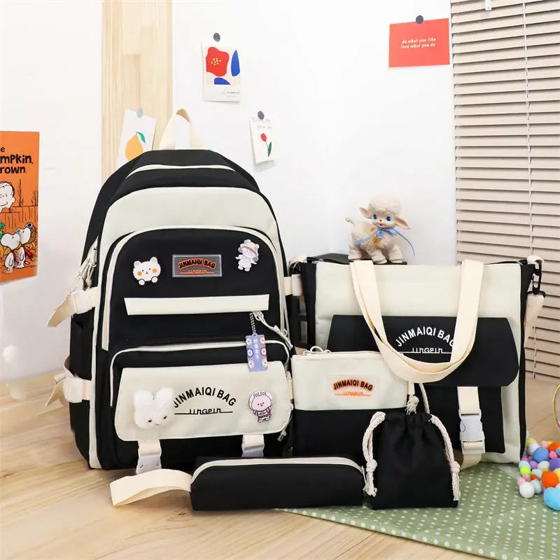 Girls Color Contrast Cute Large Capacity Backpack Conceitastral