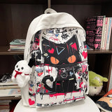 Girls' Harajuku Style Personalized Graffiti Simple All-match Backpack Conceitastral