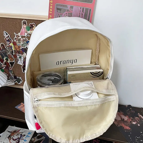 Girls' Harajuku Style Personalized Graffiti Simple All-match Backpack Conceitastral