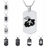 Gravado Lula Jogo Quadrado Redondo Logotipo Triângulo Colar Moda Colares Dog Tag Pingente de Aço Inoxidável Para Mulheres Dos Homens Conceitastral