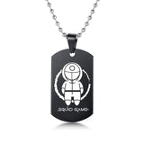 Gravado Lula Jogo Quadrado Redondo Logotipo Triângulo Colar Moda Colares Dog Tag Pingente de Aço Inoxidável Para Mulheres Dos Homens Conceitastral