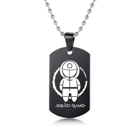 Gravado Lula Jogo Quadrado Redondo Logotipo Triângulo Colar Moda Colares Dog Tag Pingente de Aço Inoxidável Para Mulheres Dos Homens Conceitastral