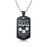 Gravado Lula Jogo Quadrado Redondo Logotipo Triângulo Colar Moda Colares Dog Tag Pingente de Aço Inoxidável Para Mulheres Dos Homens Conceitastral