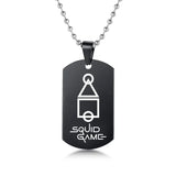 Gravado Lula Jogo Quadrado Redondo Logotipo Triângulo Colar Moda Colares Dog Tag Pingente de Aço Inoxidável Para Mulheres Dos Homens Conceitastral