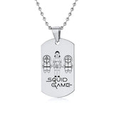 Gravado Lula Jogo Quadrado Redondo Logotipo Triângulo Colar Moda Colares Dog Tag Pingente de Aço Inoxidável Para Mulheres Dos Homens Conceitastral