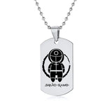 Gravado Lula Jogo Quadrado Redondo Logotipo Triângulo Colar Moda Colares Dog Tag Pingente de Aço Inoxidável Para Mulheres Dos Homens Conceitastral