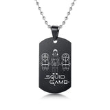 Gravado Lula Jogo Quadrado Redondo Logotipo Triângulo Colar Moda Colares Dog Tag Pingente de Aço Inoxidável Para Mulheres Dos Homens Conceitastral